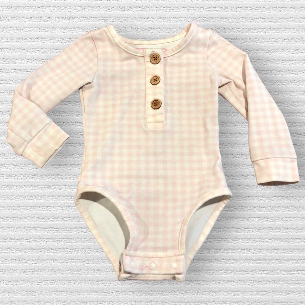 Sweethoney 12m Pink Ginham Plaid Bodysuit